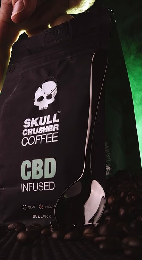 Skull Crusher Coffee, CBD infused ground coffee, 240g