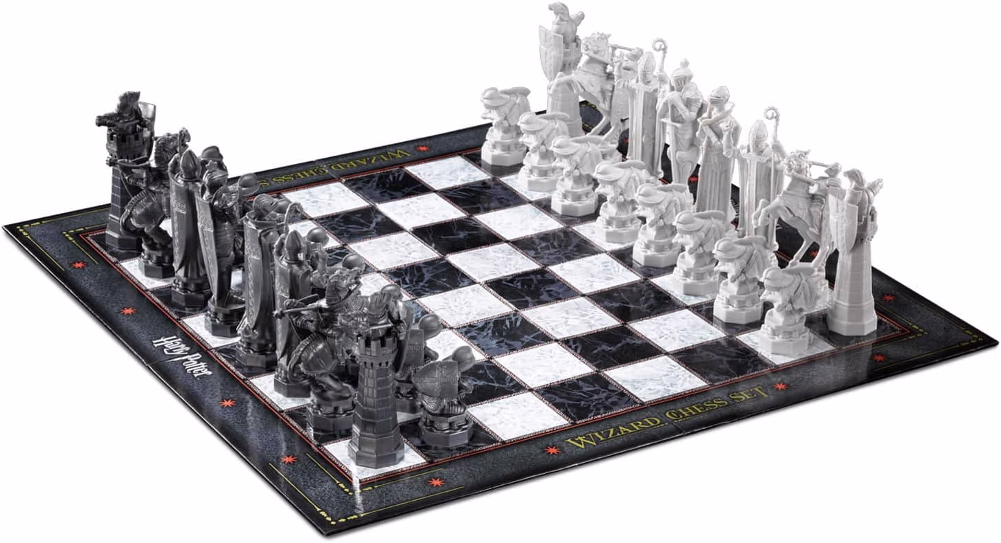 The Noble Collection Harry Potter Wizard Chess Set, a full-size chess set styled after the film's wizard chess pieces