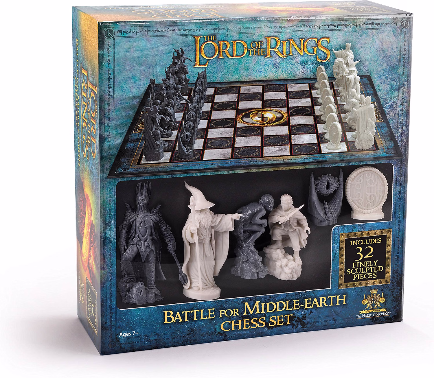 The Noble Collection Lord of the Rings Battle for Middle-earth chess set, with pieces styled after characters from the trilogy