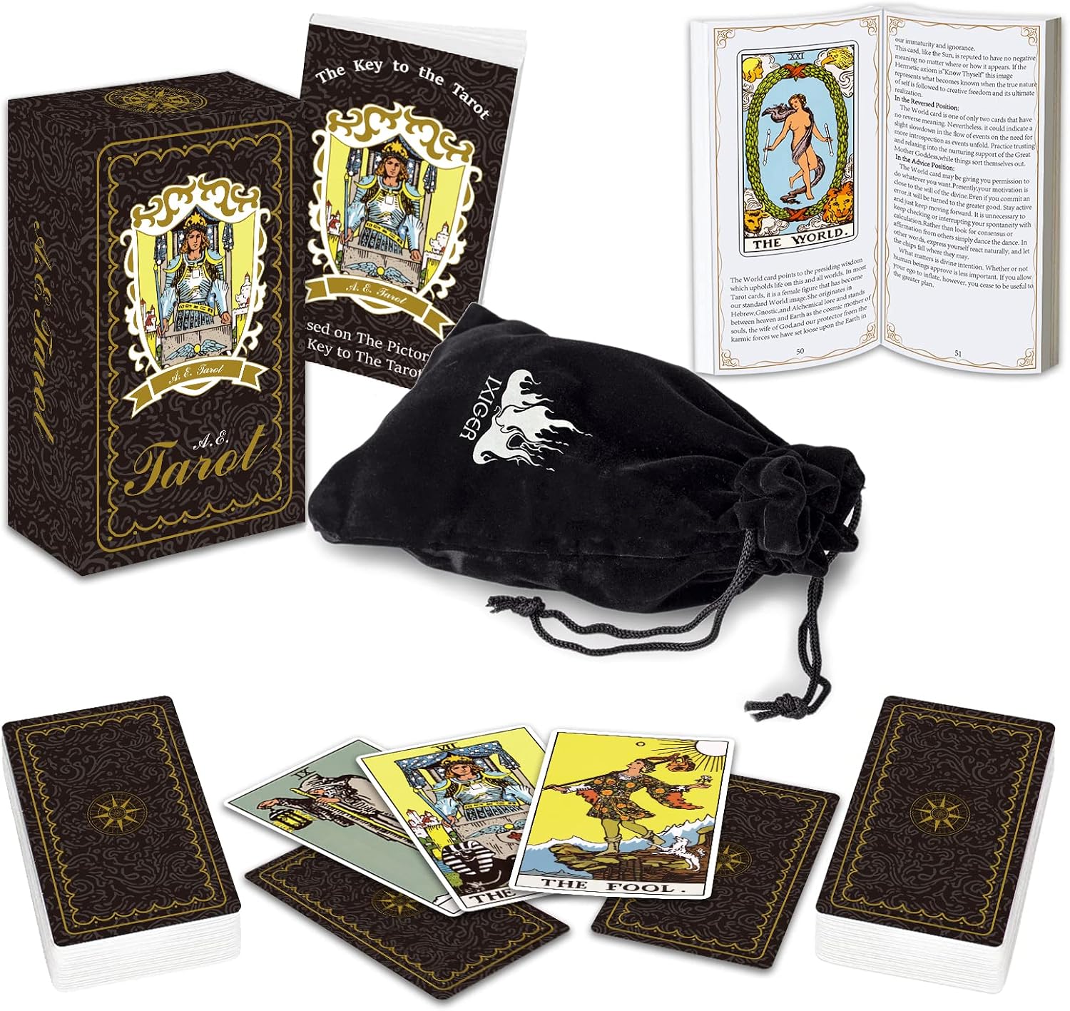 IXIGER tarot deck with guidebook and velvet pouch