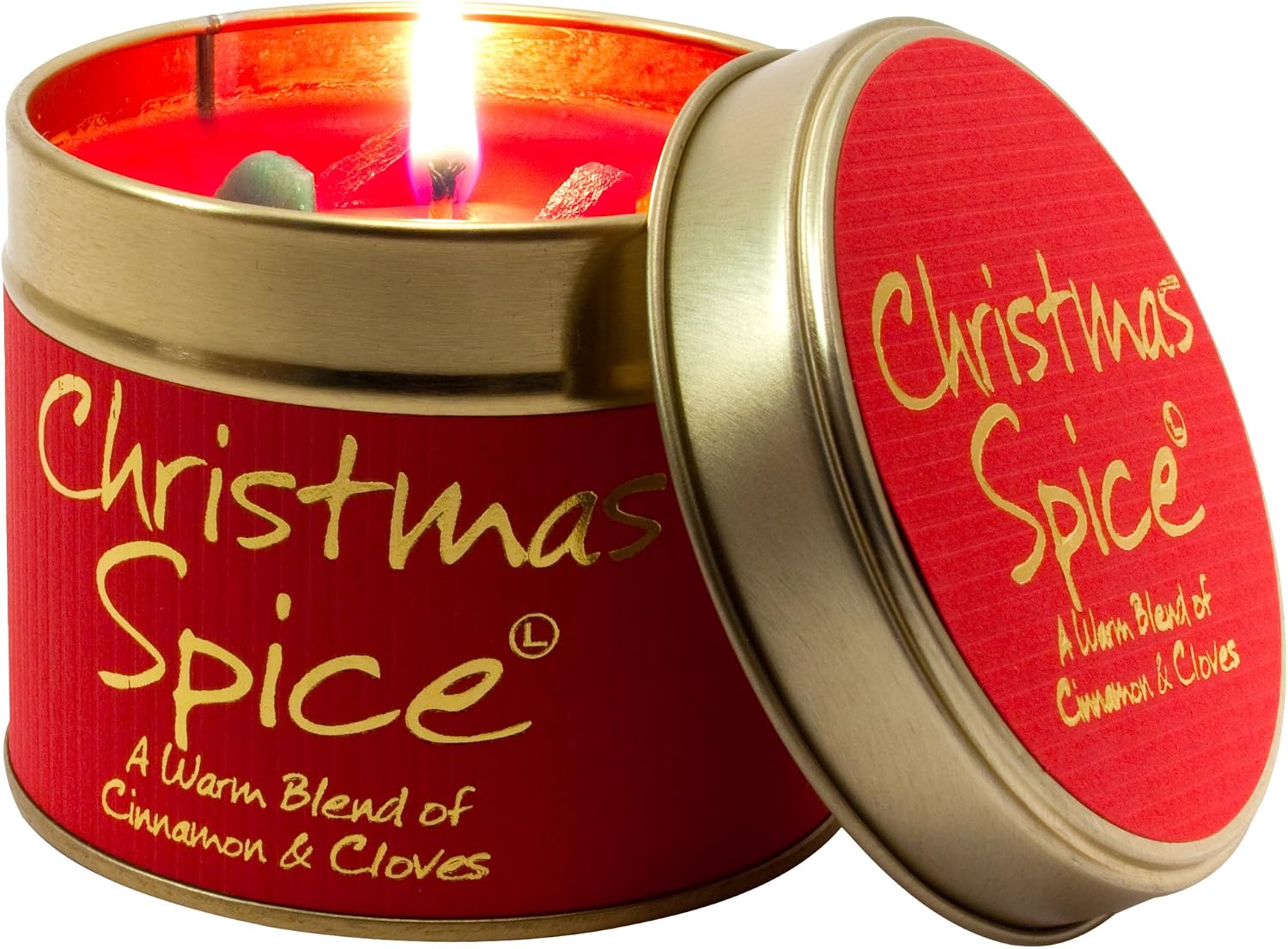 Red Lily-Flame Christmas Spice scented candle tin
