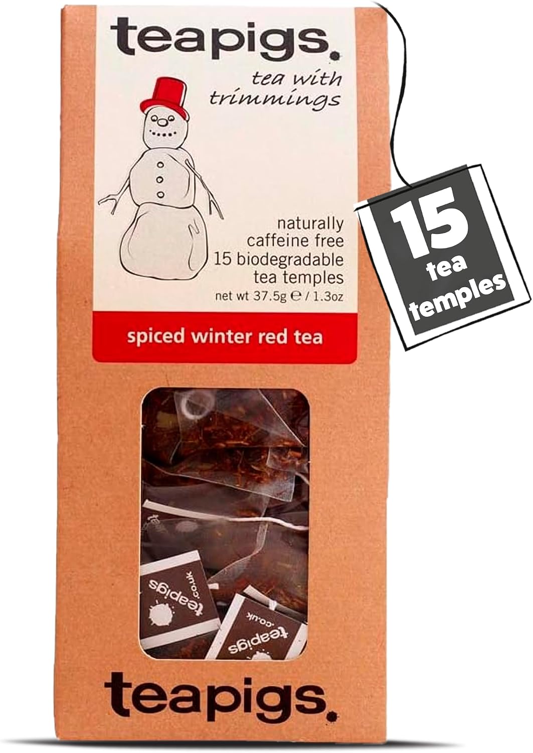 Box of teapigs Spiced Winter Red rooibos tea temples