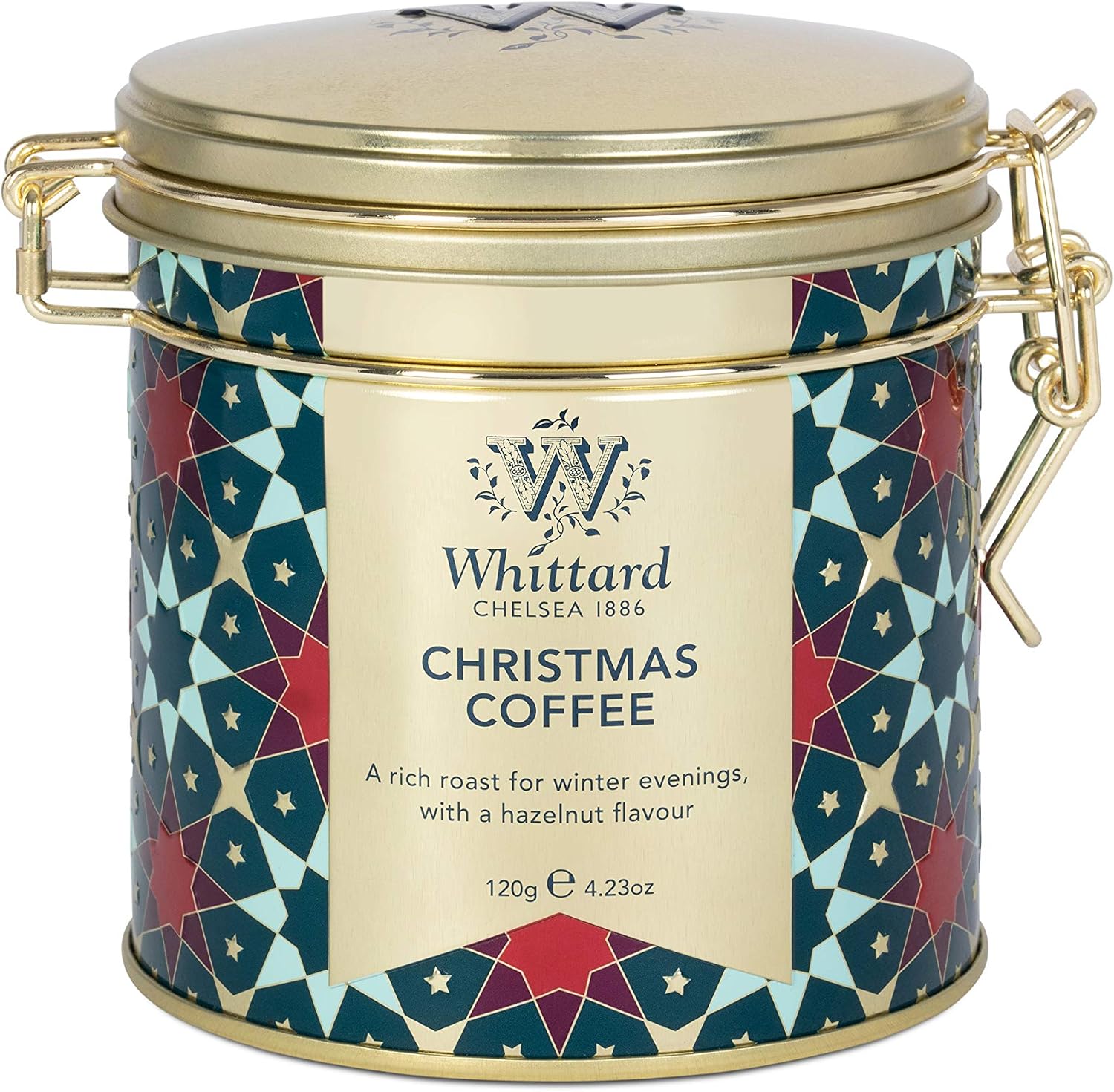 Whittard of Chelsea Christmas coffee in a festive clip-top tin